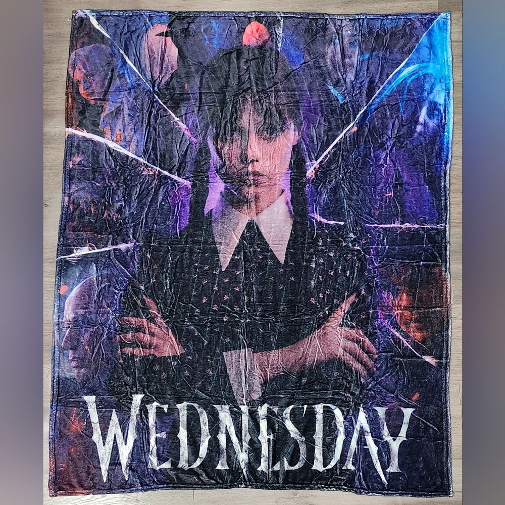 Addams Family Wednesday Addams Plush Throw Blanket 40 x 52in.